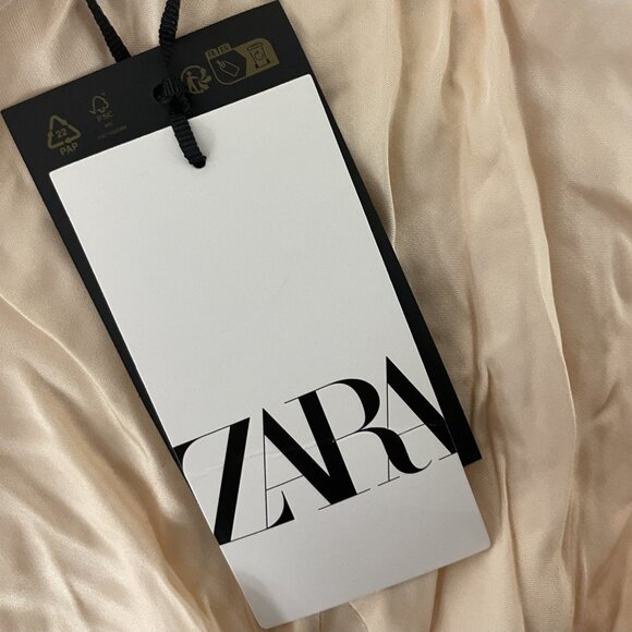 Zara Kate Moss Womens Maxi Skirt S pale pink Satin Blogger Fave 5344/202 NWT - Picture 9 of 16